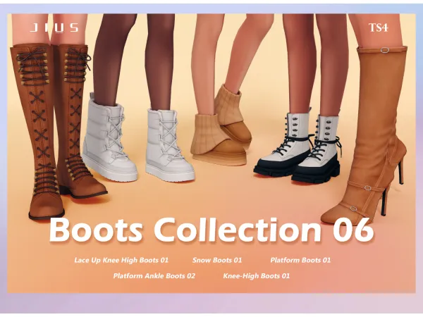 Mix Download Boots Collection 06 sims by Jius - The Sims 4 Custom Content