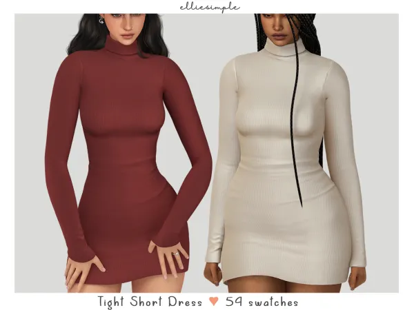 Alpha elliesimple tight short dress - The Sims 4 Custom Content