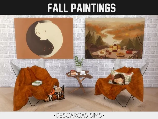 Alpha Fall Paintings - The Sims 4 Custom Content
