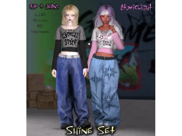 Alpha Shine Set by Atomiclight - The Sims 4 Custom Content