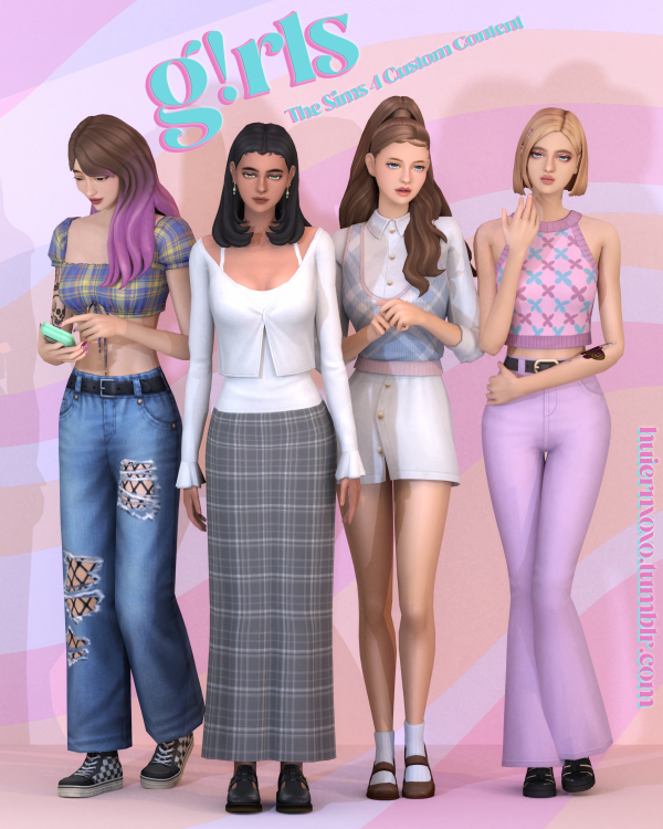 Maxis Match Grls (8 Items) by simsfinds - The Sims 4 Custom Content