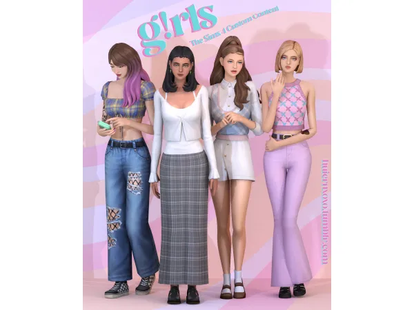 Maxis Match Grls (8 Items) by HuiEn - The Sims 4 Custom Content