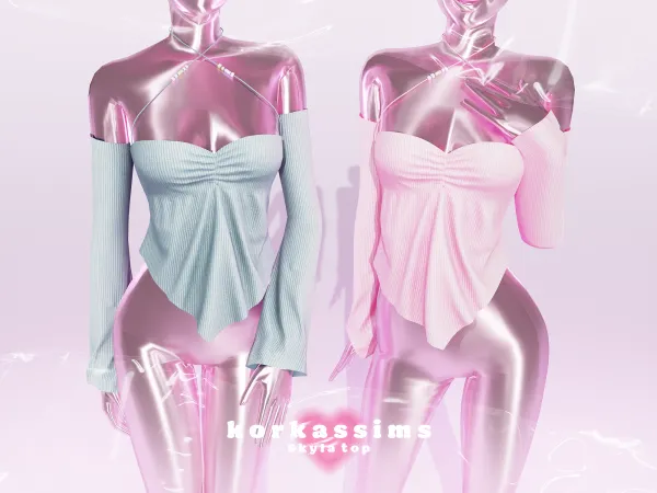 Alpha Skyla top by korkassims - The Sims 4 Custom Content