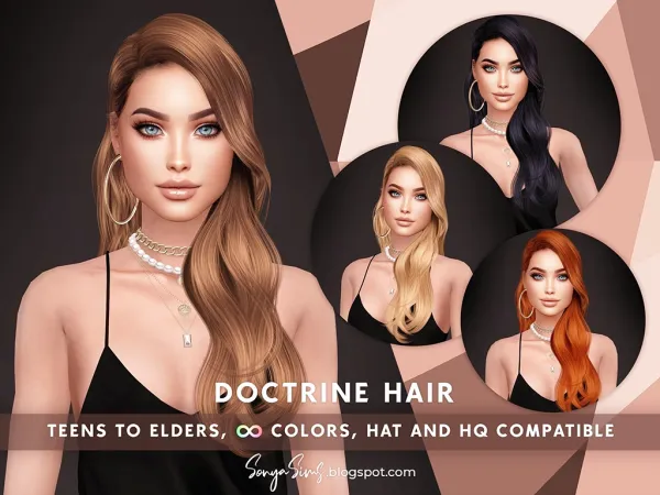 Alpha Doctrine Hair by SonyaSims - The Sims 4 Custom Content
