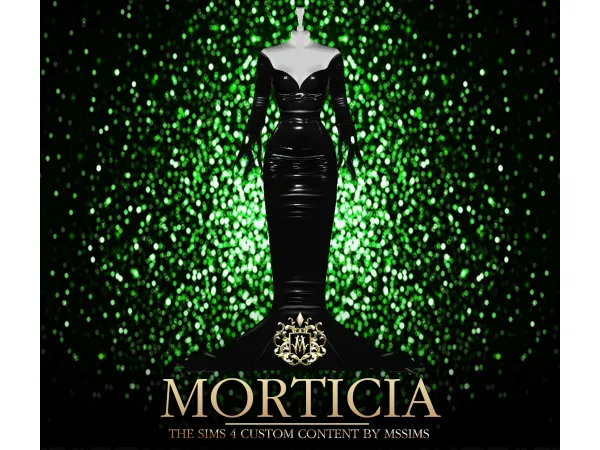 Alpha MORTICIA GOWN by Mssims4 - The Sims 4 Custom Content