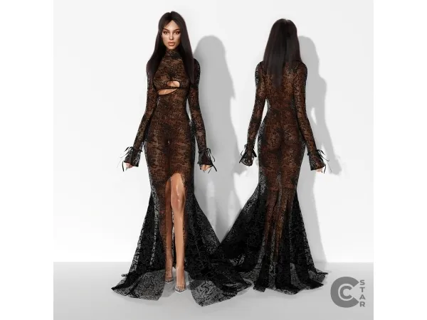 Alpha Mermaid Lace Gown cool_content_star - The Sims 4 Custom Content