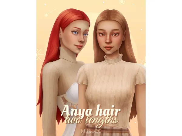 Maxis Match Anya hair (two lengths) by Miiko - The Sims 4 Custom Content