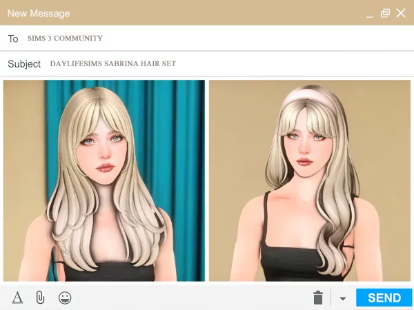 Daylifesims Sabrina Hair Set - The Sims 3 Custom Content
