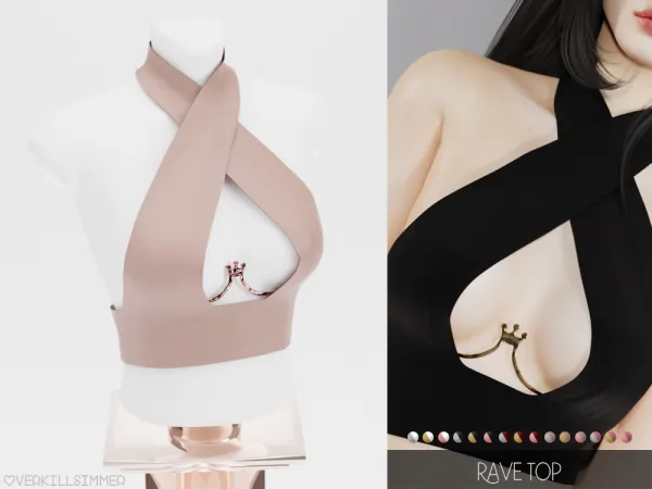 Alpha Rave top - The Sims 4 Custom Content