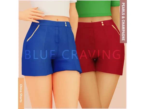 Mix Blue Craving Chino Shorts - The Sims 4 Custom Content