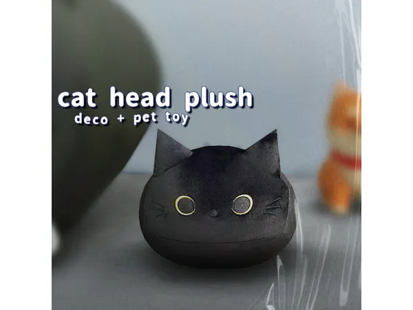 Mix Cat Head Plush Deco Pet Toy by drosims - The Sims 4 Custom Content
