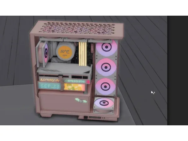 Mix LIN DIAN_RGB Water Cooling Chassis - The Sims 4 Custom Content