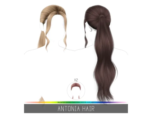 Alpha ANTONIA HAIR - The Sims 4 Custom Content