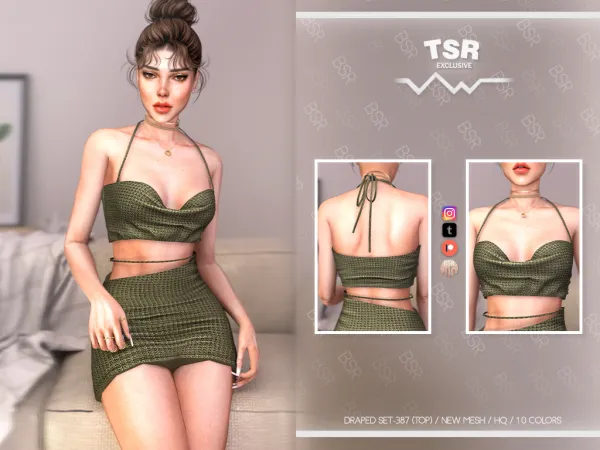 Alpha DRAPED SET 387 BD1055 BD1056 - The Sims 4 Custom Content