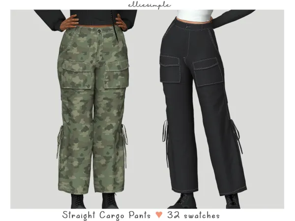 Alpha elliesimple straight cargo pants - The Sims 4 Custom Content