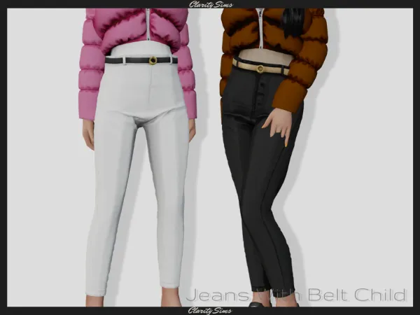 Alpha Jeans with Belt Child - The Sims 4 Custom Content