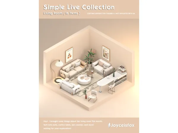 Maxis Match 8 Simple Live Collection Living Room - The Sims 4 Custom Content