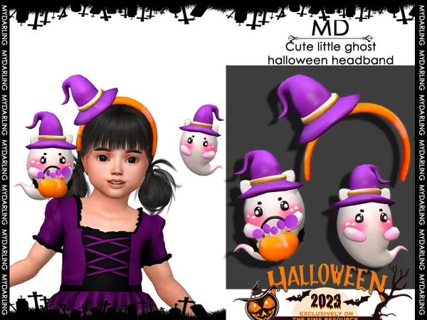 Alpha Cute little ghost halloween headband for toddlers by simsfinds - The Sims 4 Custom Content