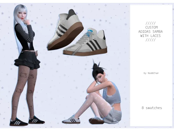 Alpha CUSTOM ADIDAS SAMBA WITH LACES - The Sims 4 Custom Content