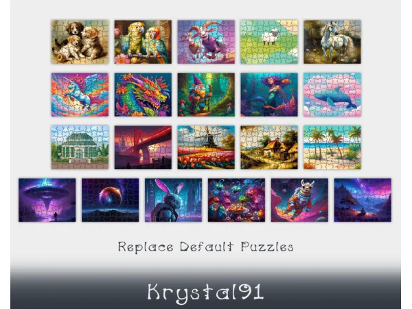 Mix Replace Default Puzzles - The Sims 4 Custom Content