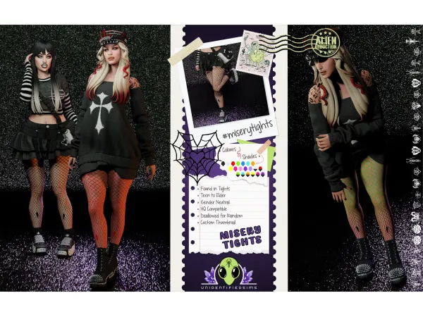 Alpha Misery Tights FREE Simblreen Gift - The Sims 4 Custom Content