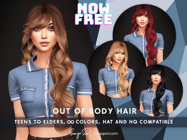 Alpha Out of Body Hair - The Sims 4 Custom Content
