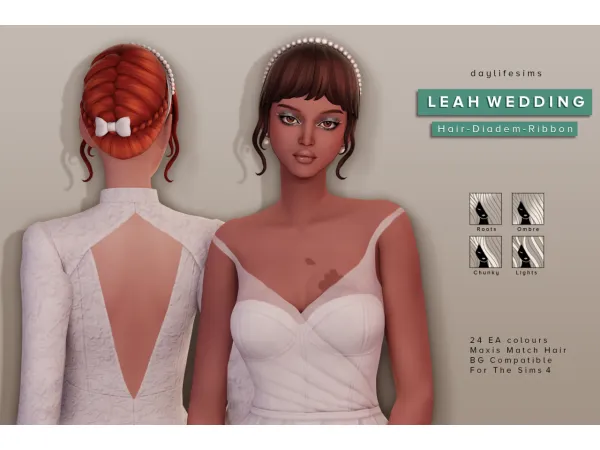 Maxis Match LEAH WEDDING HAIRSTYLE - The Sims 4 Custom Content