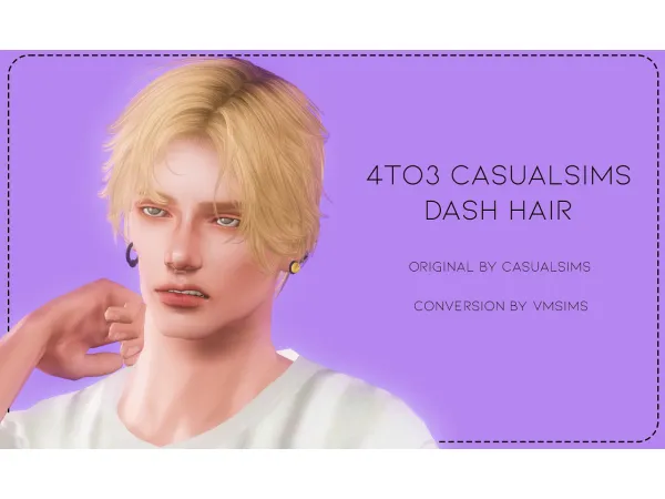 4TO3 CASUALSIMS DASH HAIR by VMSIMS - The Sims 3 Custom Content