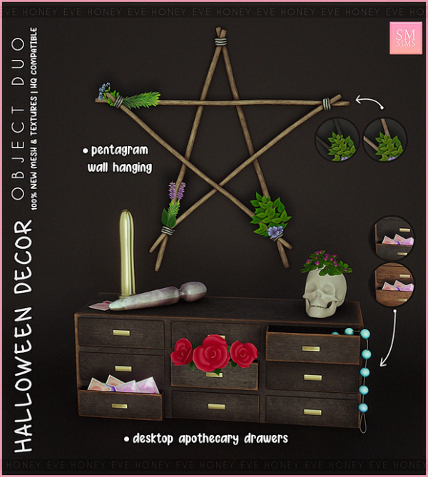Mix HONEY Halloween Decor Object Duo by smsims - The Sims 4 Custom Content