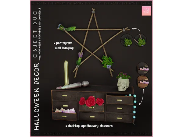 Mix HONEY Halloween Decor Object Duo - The Sims 4 Custom Content