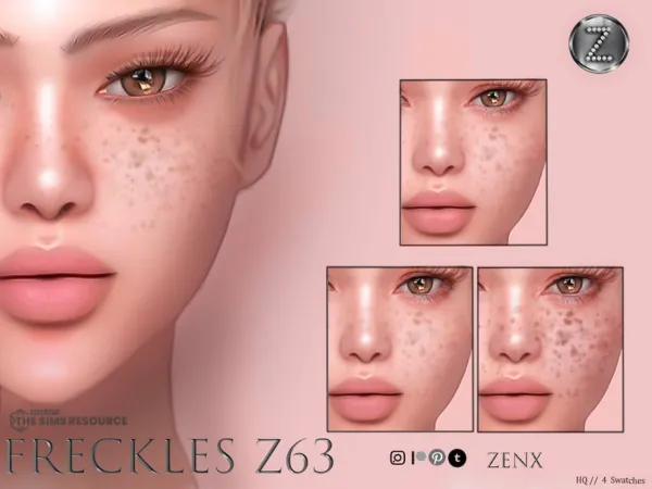 Alpha ZENX FRECKLES Z63 - The Sims 4 Custom Content