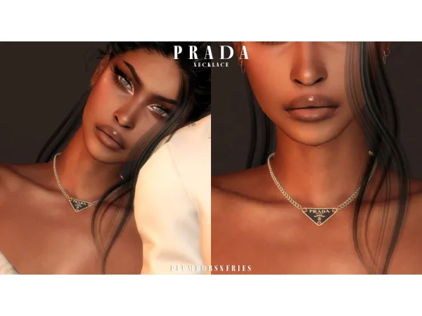 Alpha PRADA necklace - The Sims 4 Custom Content