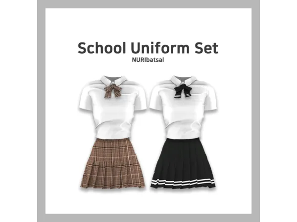 Alpha [FEMALE] SCHOOL UNIFORM SET FOR SUMMER by nuribatsal - The Sims 4 Custom Content