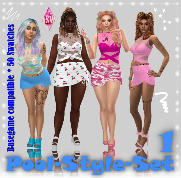 Maxis Match Pool Style Set Nr 1 by simsfinds - The Sims 4 Custom Content