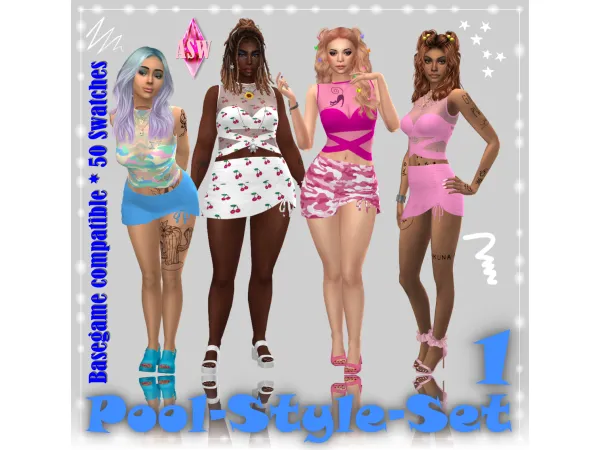 Maxis Match Pool Style Set Nr 1 - The Sims 4 Custom Content