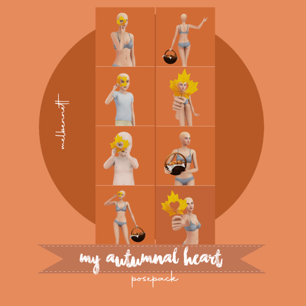 Mix My Autumnal Heart Posepack by melbennett - The Sims 4 Custom Content