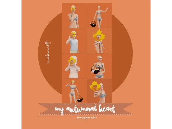 Mix My Autumnal Heart Posepack - The Sims 4 Custom Content