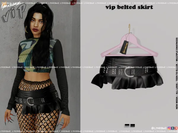 Alpha Belted Skirt - The Sims 4 Custom Content