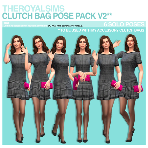 Mix THEROYALSIMS CLUTCH BAG POSE PACK V2 by simsfinds - The Sims 4 Custom Content