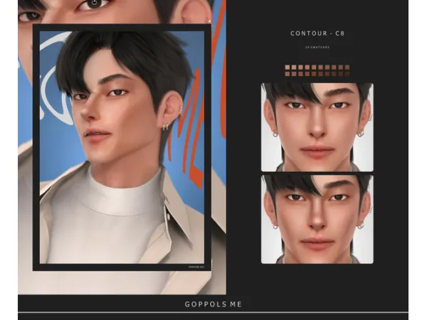 Alpha GPME GOLD Face Contour C8 - The Sims 4 Custom Content