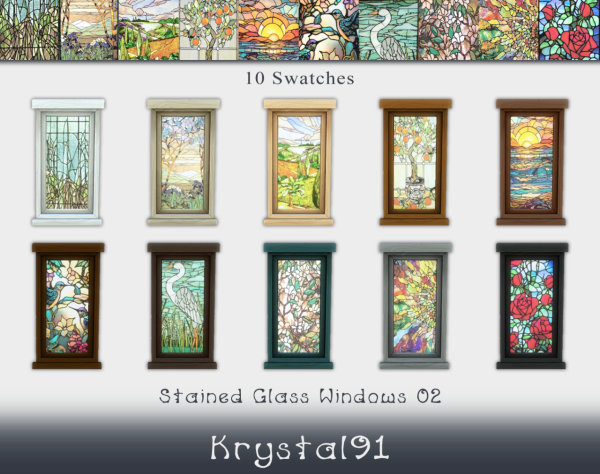 Maxis Match Stained Glass Windows 02 by simsfinds - The Sims 4 Custom Content