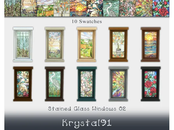 Maxis Match Stained Glass Windows 02 - The Sims 4 Custom Content
