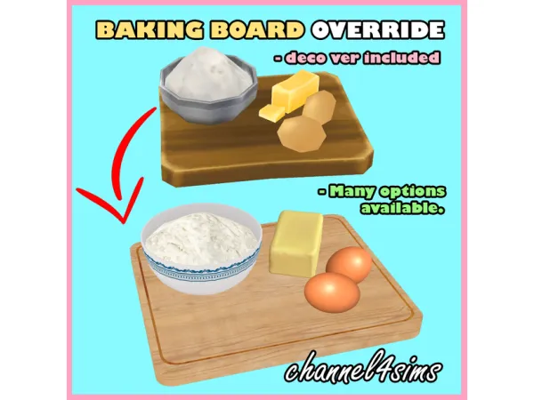 Mix Baking Board Override deco - The Sims 4 Custom Content
