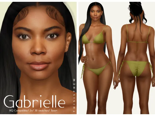 Alpha [THISISTHEM] Gabrielle Skin Overlay - The Sims 4 Custom Content
