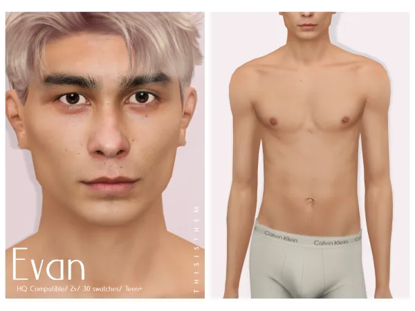 Alpha [THISISTHEM] Evan Skin Overlay - The Sims 4 Custom Content