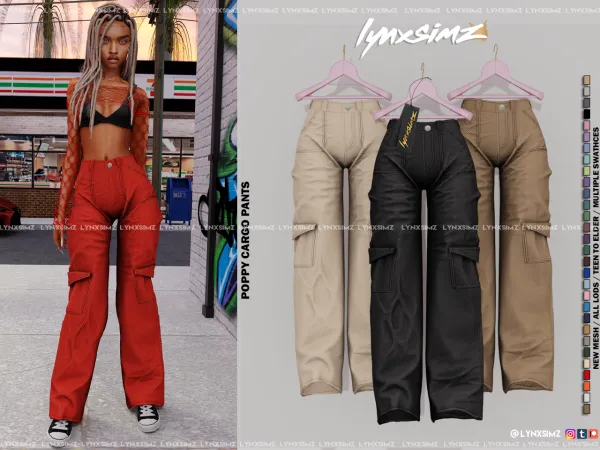Alpha Poppy Cargo Pants - The Sims 4 Custom Content