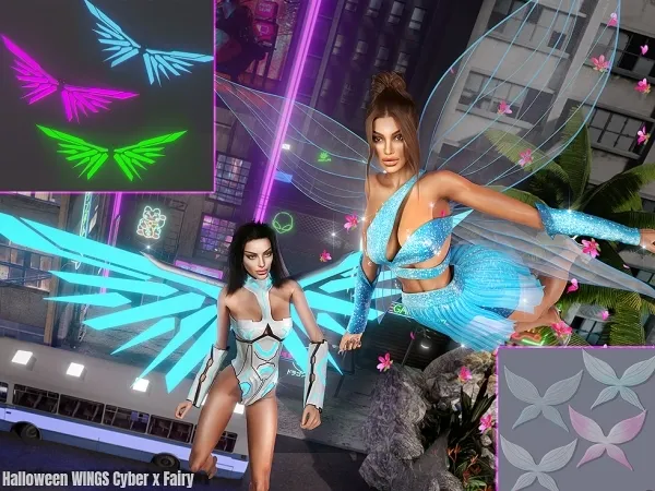Alpha Halloween Cyber x Fairy Wings cool_content_star by cool_content_star - The Sims 4 custom content