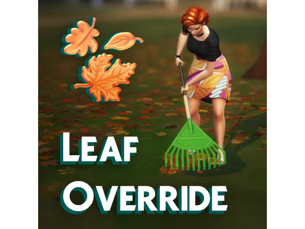 Maxis Match Fall Leaf Texture Override by LunarBritney - The Sims 4 Custom Content