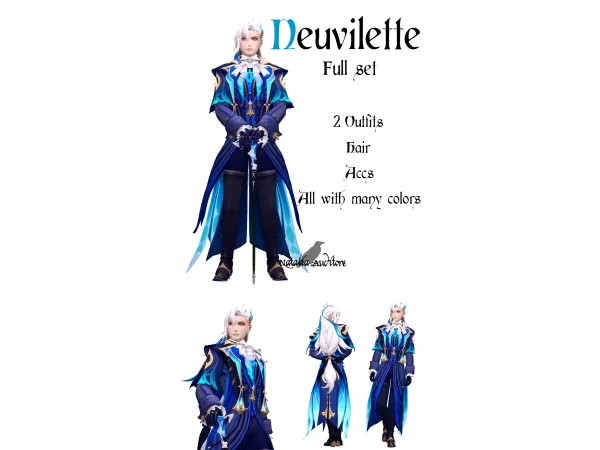 Maxis Match Neuvilette full set Auditore by Natalia - The Sims 4 Custom Content