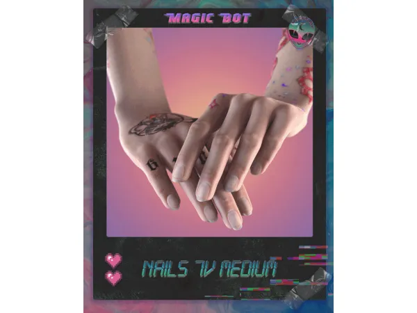 Mix NAILS 7V (MEDIUM) - The Sims 4 Custom Content
